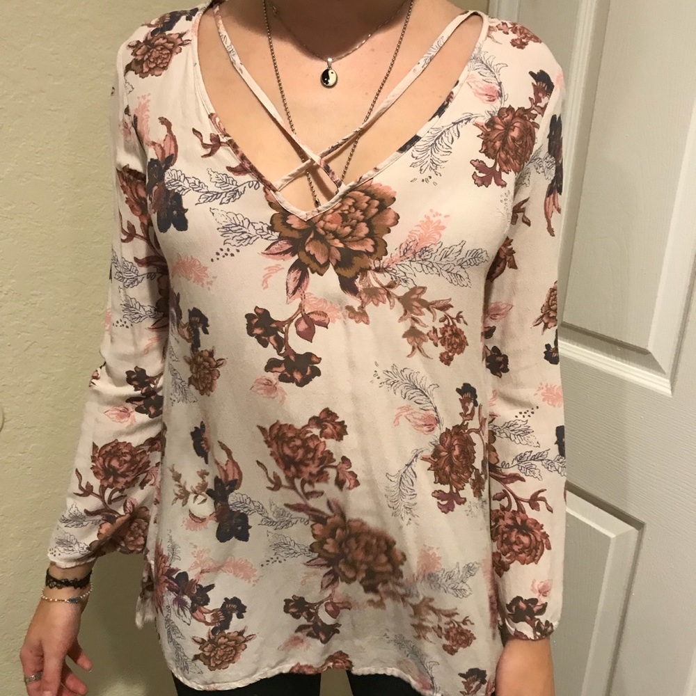 Strappy floral free people top